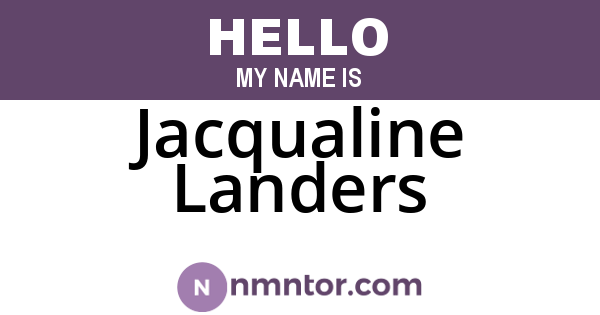 Jacqualine Landers