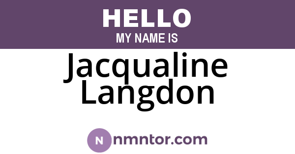 Jacqualine Langdon