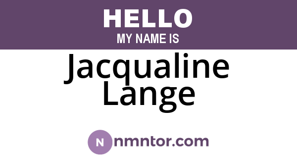 Jacqualine Lange