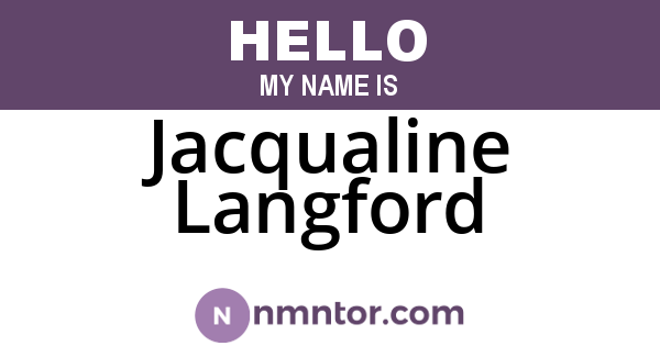 Jacqualine Langford