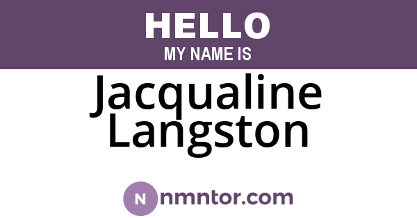 Jacqualine Langston
