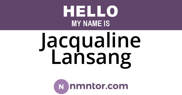 Jacqualine Lansang