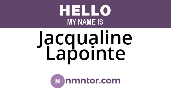 Jacqualine Lapointe