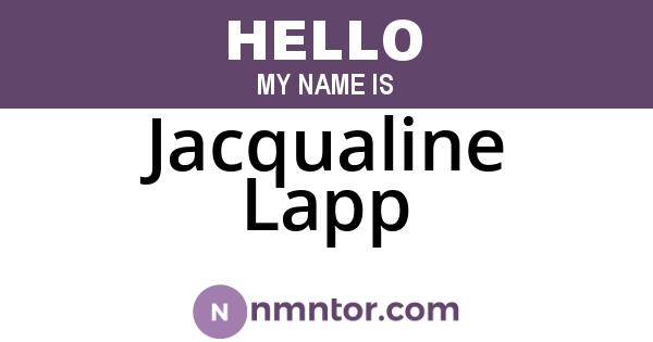 Jacqualine Lapp