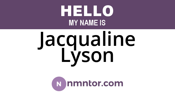 Jacqualine Lyson