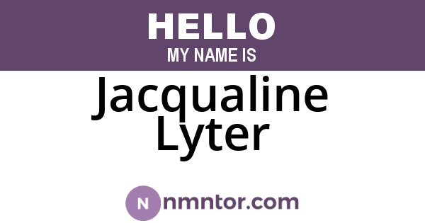 Jacqualine Lyter