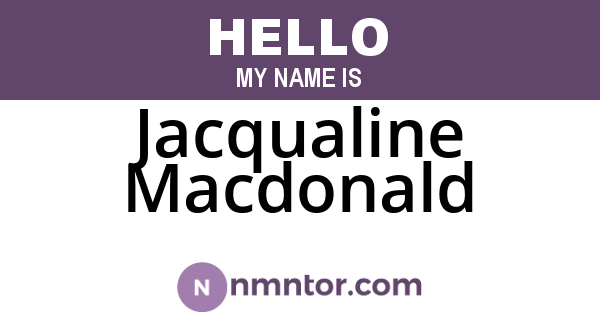 Jacqualine Macdonald