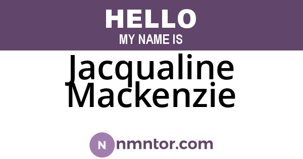 Jacqualine Mackenzie