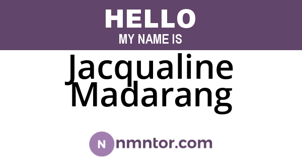 Jacqualine Madarang