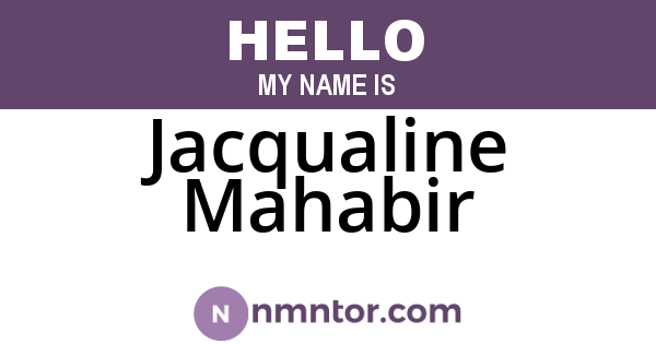 Jacqualine Mahabir