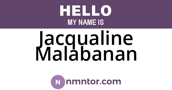 Jacqualine Malabanan