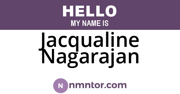Jacqualine Nagarajan