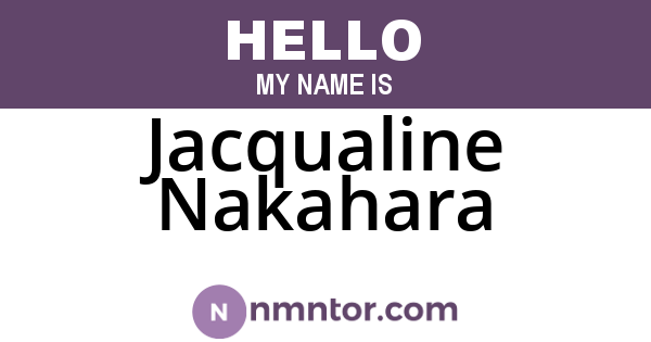 Jacqualine Nakahara