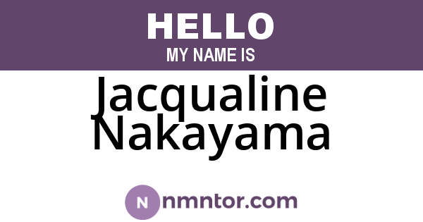 Jacqualine Nakayama