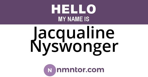 Jacqualine Nyswonger