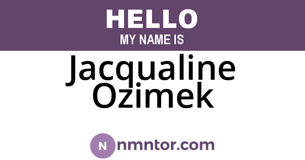 Jacqualine Ozimek