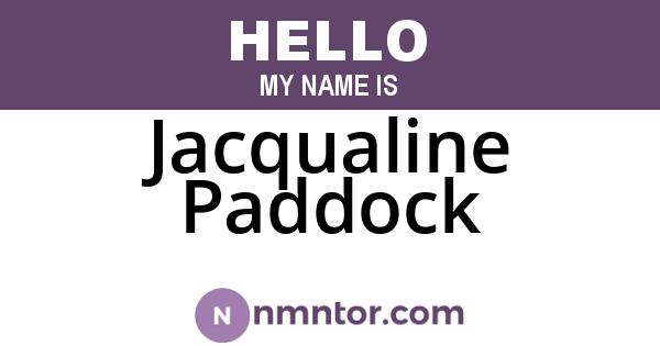 Jacqualine Paddock