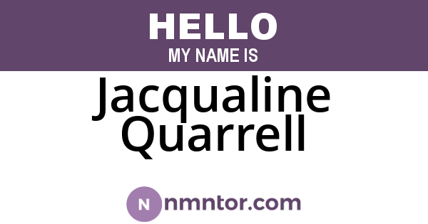 Jacqualine Quarrell
