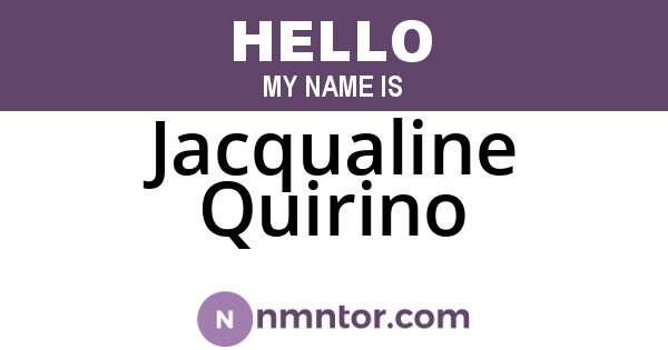 Jacqualine Quirino