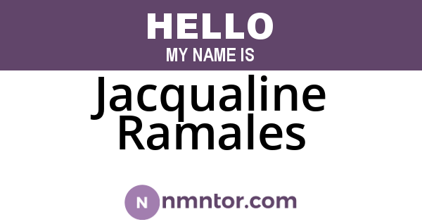 Jacqualine Ramales