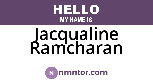 Jacqualine Ramcharan