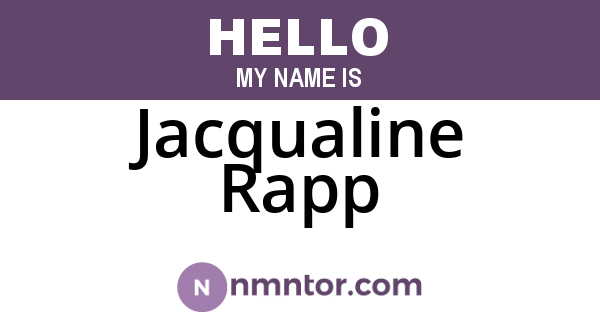 Jacqualine Rapp