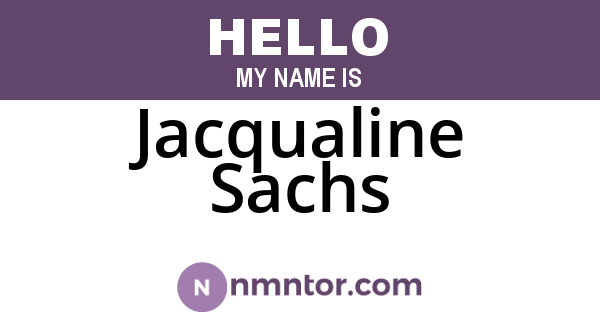 Jacqualine Sachs