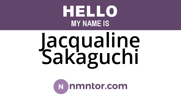 Jacqualine Sakaguchi