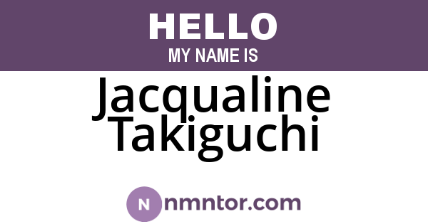 Jacqualine Takiguchi