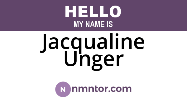 Jacqualine Unger