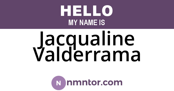 Jacqualine Valderrama