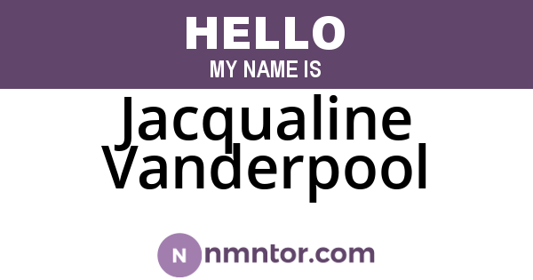 Jacqualine Vanderpool
