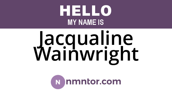 Jacqualine Wainwright