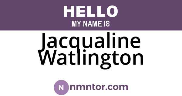 Jacqualine Watlington