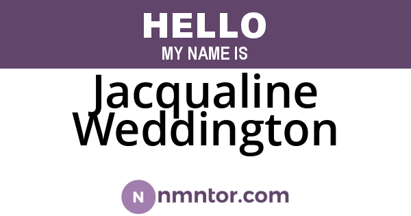 Jacqualine Weddington