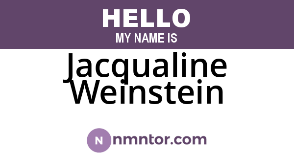 Jacqualine Weinstein