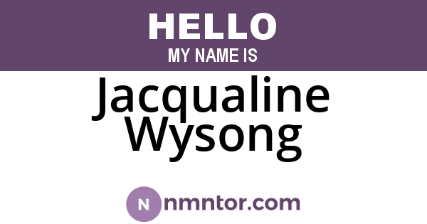 Jacqualine Wysong