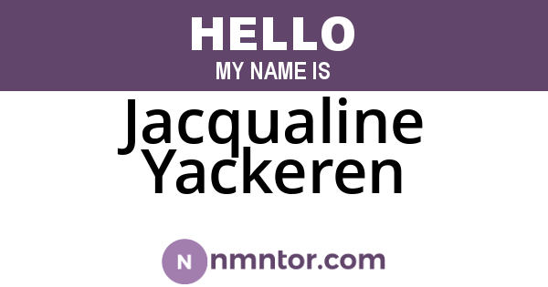 Jacqualine Yackeren