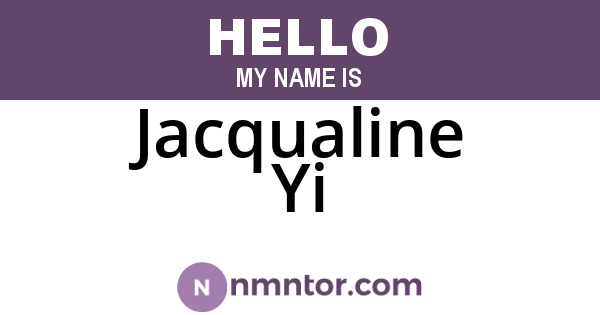 Jacqualine Yi