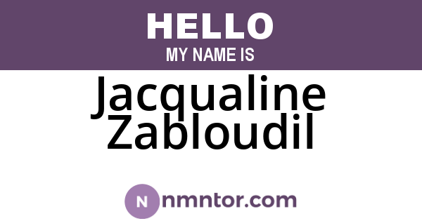 Jacqualine Zabloudil