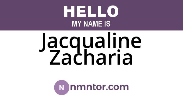Jacqualine Zacharia
