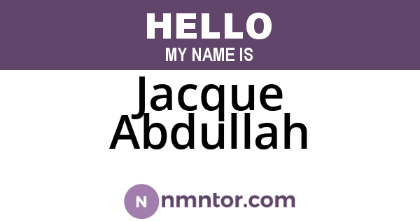 Jacque Abdullah