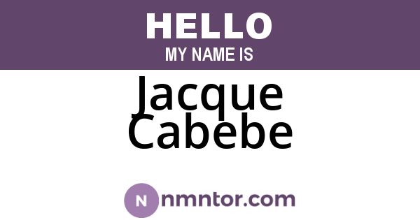 Jacque Cabebe