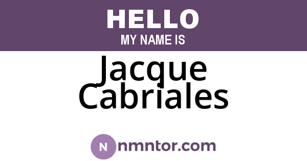 Jacque Cabriales