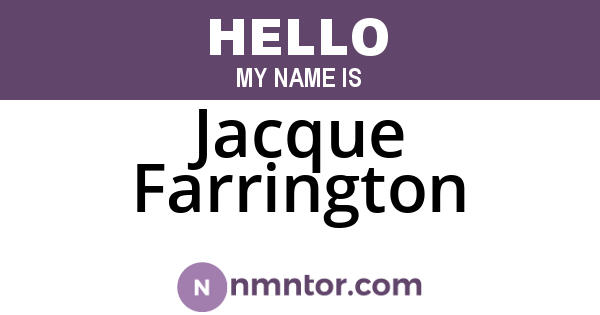 Jacque Farrington
