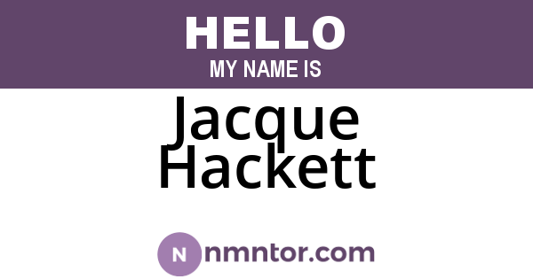 Jacque Hackett