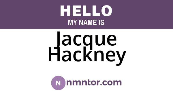 Jacque Hackney