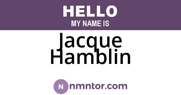Jacque Hamblin