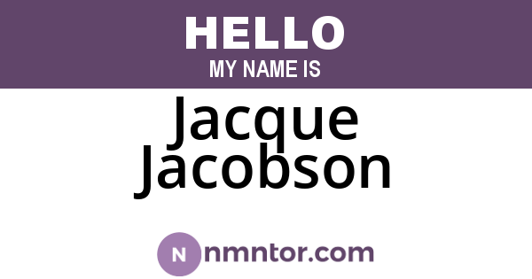 Jacque Jacobson