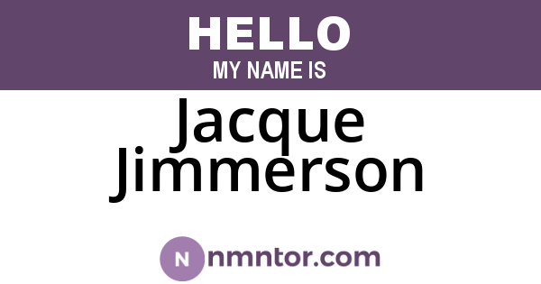 Jacque Jimmerson
